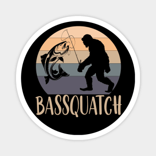Bassquatch funny bigfoot fishing gift Magnet